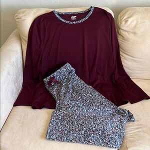 XXL Land’s End Burgundy Pajama Set